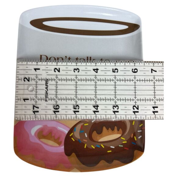 Donut ‘Coffee Time’ Melamine Plates Set/2 6.5×8.5″ Kitchen Fun - Picture 6 of 6